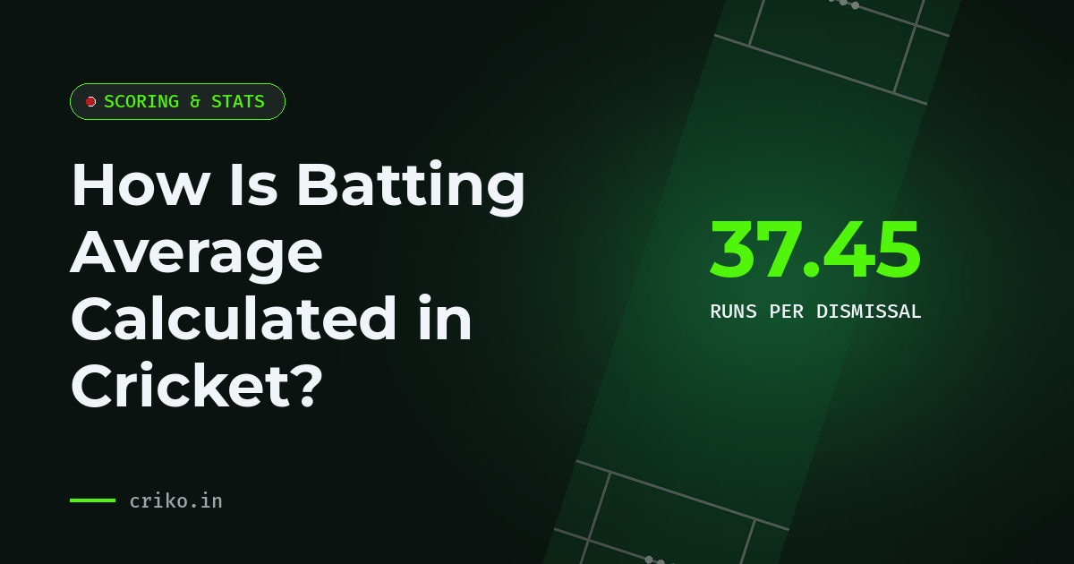 How Is Batting Average Calculated in Cricket?